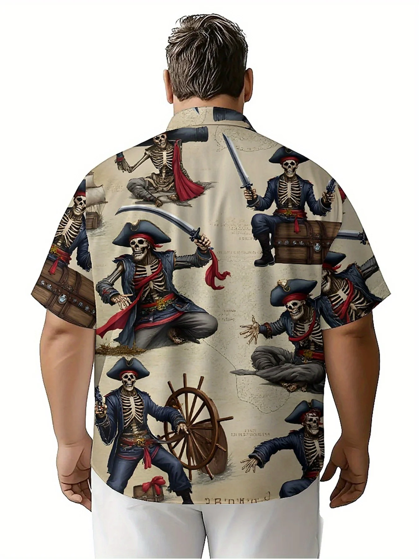 قمصان هاواي مقاس كبير للرجال نمط مغامرة القراصنة، قمصان ألوها للجنسين، قمصان صيفية جديدة، ملابس الشارع