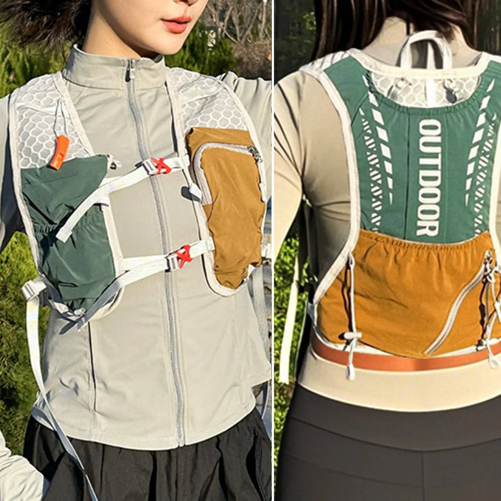 

Lightweight Trail Running Backpack Breathable Mesh Trail Running Vest Long-Distance Water-Carrying Vest Adjustable Straps