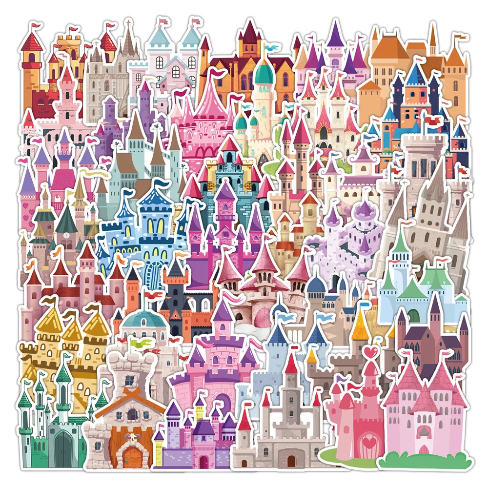 40 PCS Cute Princess Castle Graffiti Stickers For Mobile Phones Computers Water Cups Waterproof Decoration Creative Stickers