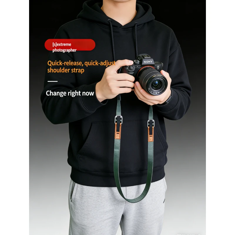 Camera Shoulder Strap Neck Strap Quick Release Leather Length Adjustable Universal for Canon Fuji Pentax Leica Olympu