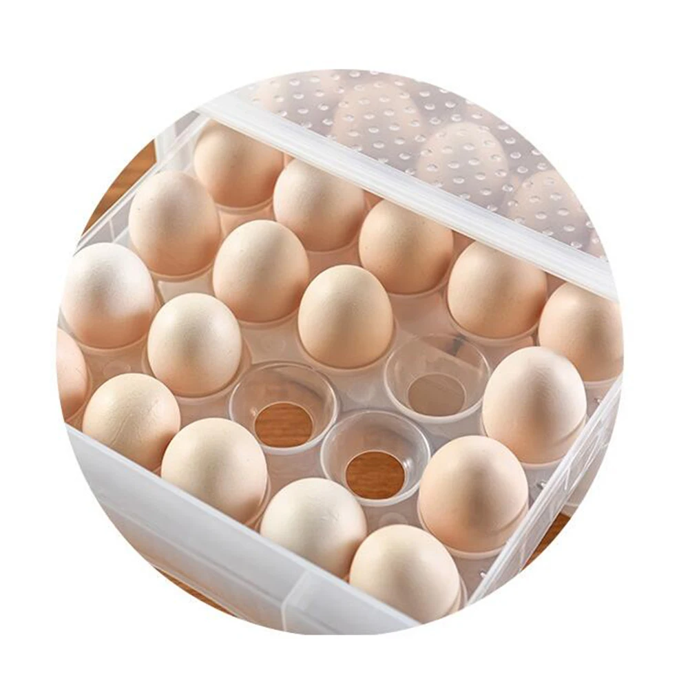 

60 Grids Double Layer Egg Storage Box Refrigerator Organizer Plastic Egg Tray Container Stackable Dustproof Moistureproof