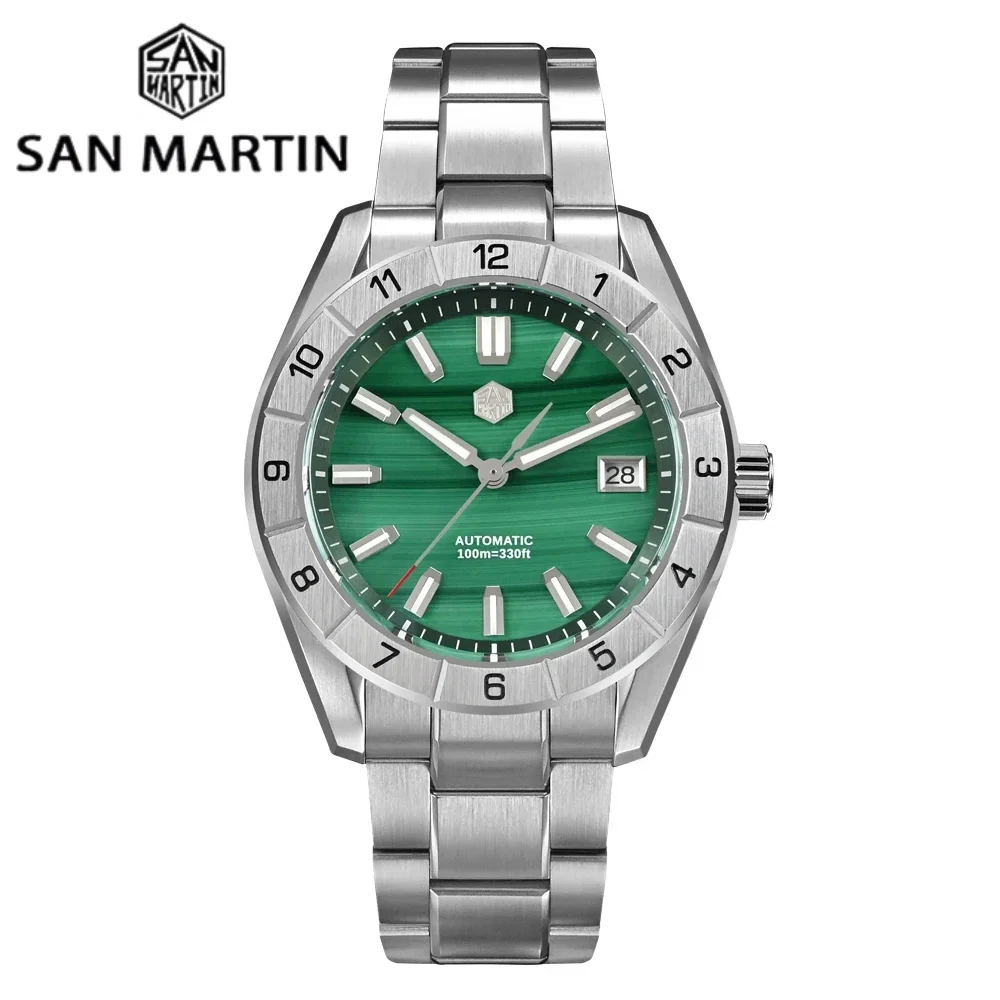 

San Martin New 42mm Peacock Gemstone Dial NH35 Luxury Men Watch Automatic Mechanical Sapphire 100M Waterproof Luminous SN0130