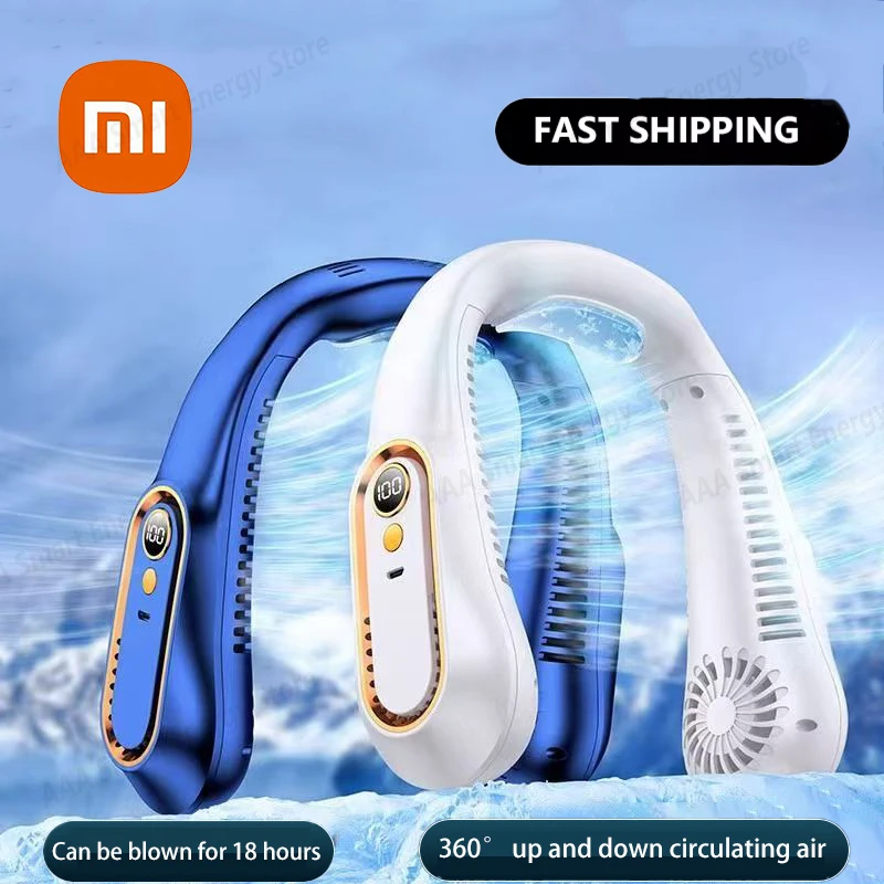 

Xiaomi USB мини-подвесной вентилятор на шею портативный безлопастной перезаряжаемый бесшумный светодиодный цифровой дисплей с длительным сроком службы батареи электрический воздухоохладитель