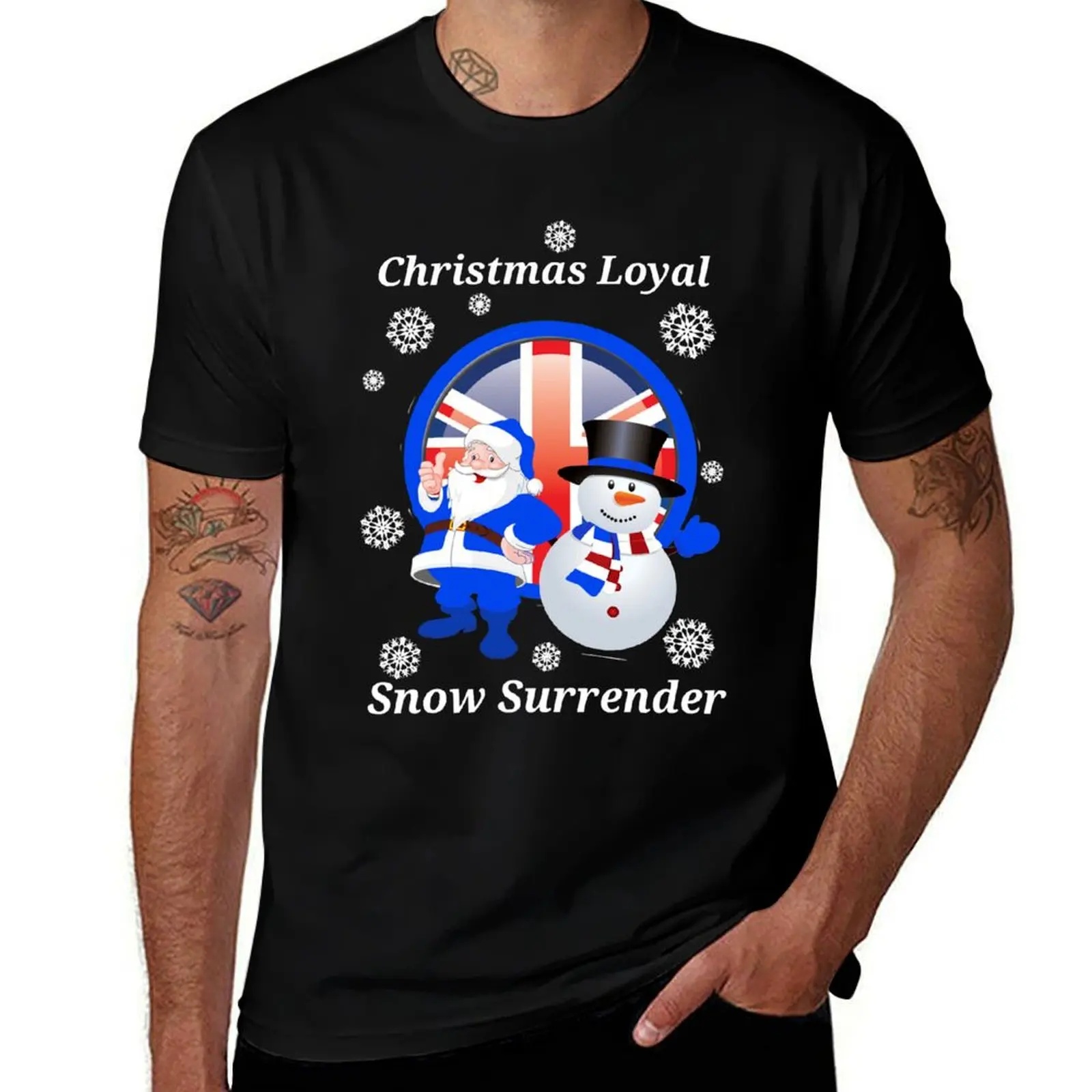 Christmas Loyal Snow Surrender T-Shirt Breathable Basic Cotton T-Shirt