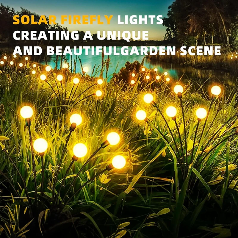 Solar Lights Outdoor Waterproof Garden Solar Firefly Swaying Light For Pathway Yard Garden Christmas Decorations