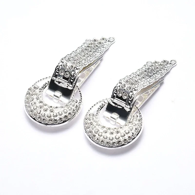 1 Pcs Clear Alloy Fur Duck Mouth Buckles Rhinestone Metal Buttons For DIY Sewing Clothing Handwork