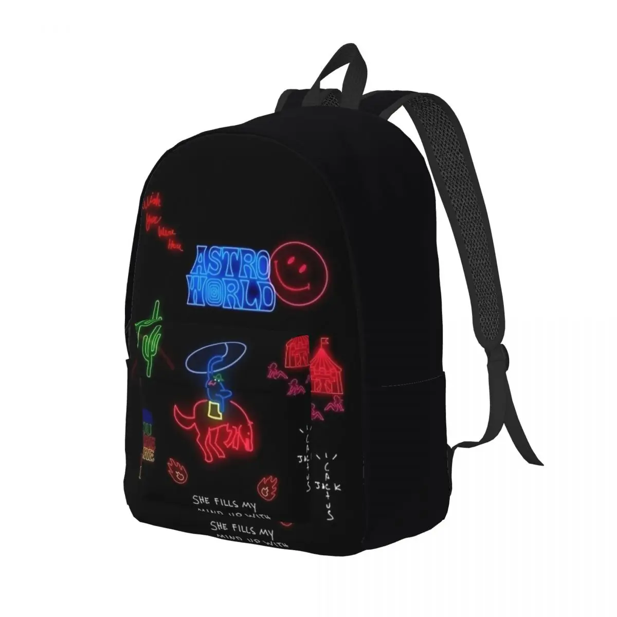 Travis Scott Astroworld Rapper Backpack Elementary High College School Student Bookbag Men Women Daypack Travel