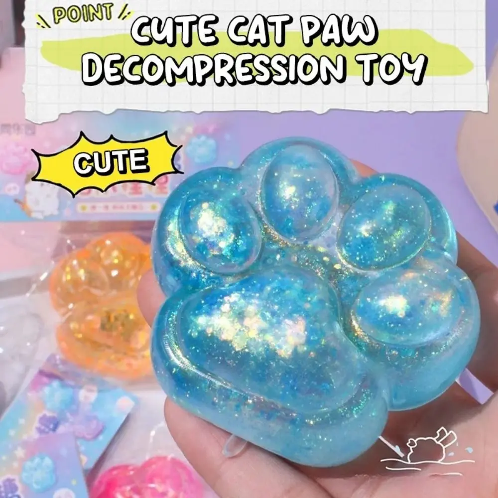 Mini juguetes bonitos de pata de gato para apretar, pata de gato suave de dibujos animados, juguete de descompresión TPR de rebote lento, regalos para niños