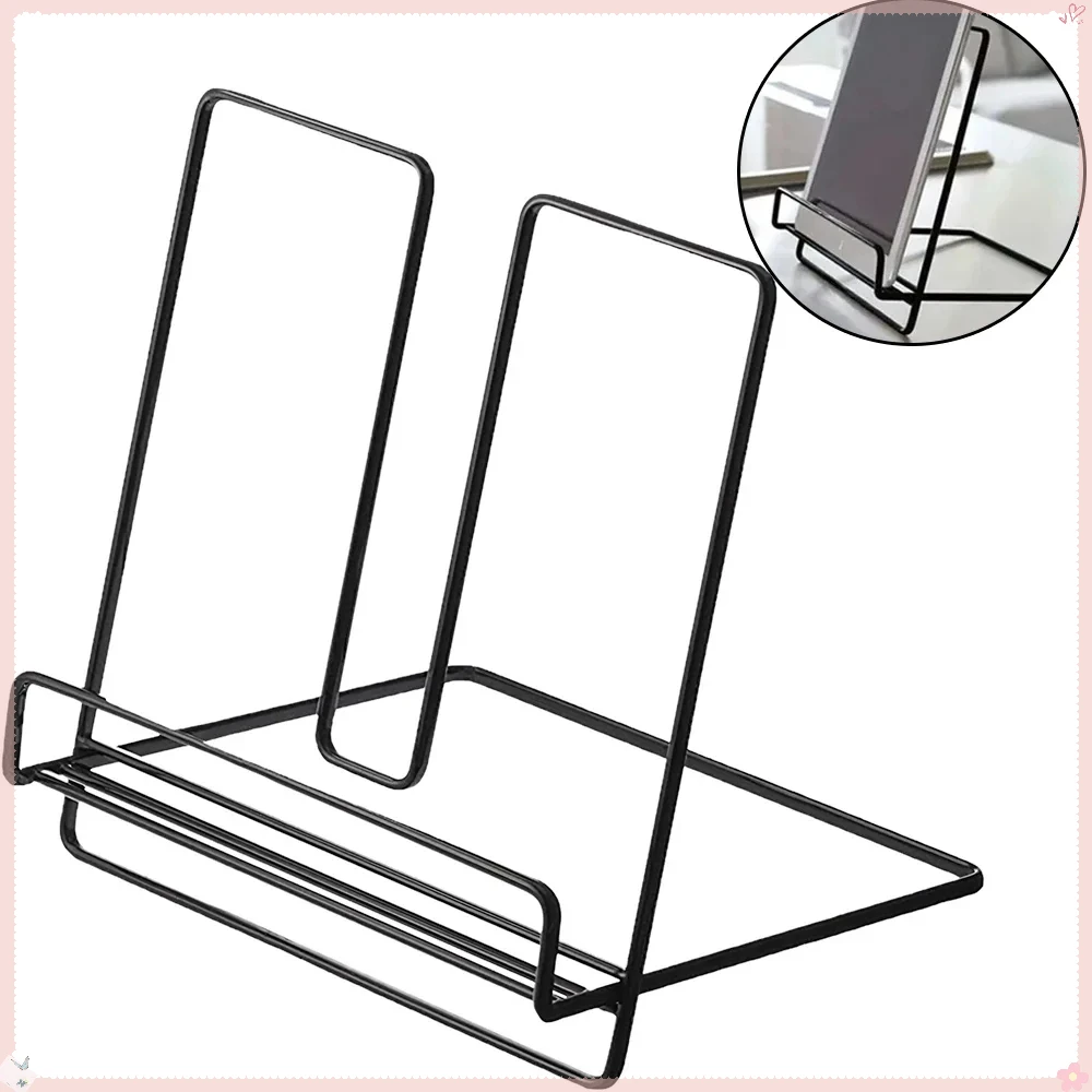 JJYY 1PC Desktop Creative Multifunctional Display Rack Magazine Rack Recipe Rack Office Kitchen Accessories 2 Colors Available