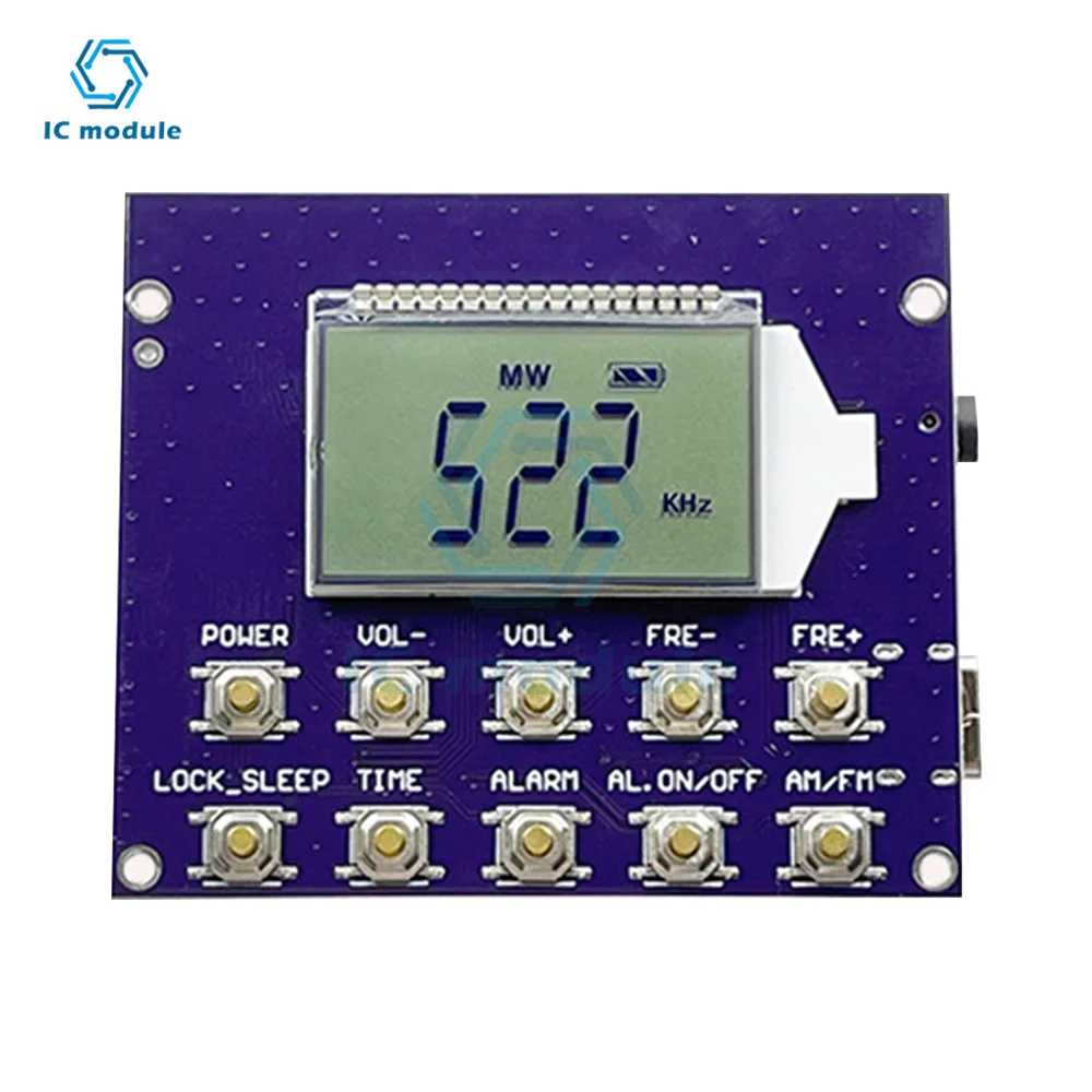 DIY Wireless FM Radio Receiver Module 87.0MHz-108.0MHz Frequency Modulation Digital Radio Transmitter Board with LCD Display