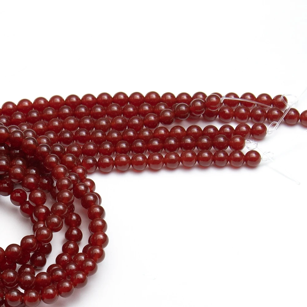 الطبيعية العقيق الأحمر الخرز ستراند 4/6/8/10/12 مللي متر السلس شكل دائري DIY بها بنفسك صنع قلادة أساور أقراط اكسسوارات جودة عالية #2