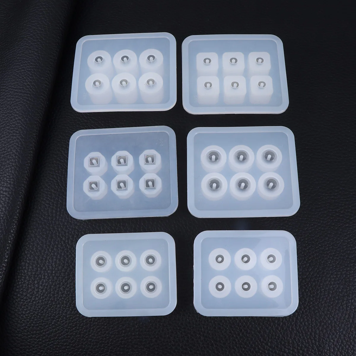 

6pcs Bead Mold Silicone Hanging Hole Jewelry Making Casting Molds for Necklace Bracelet Earrings Keychains Uv Resin Clay