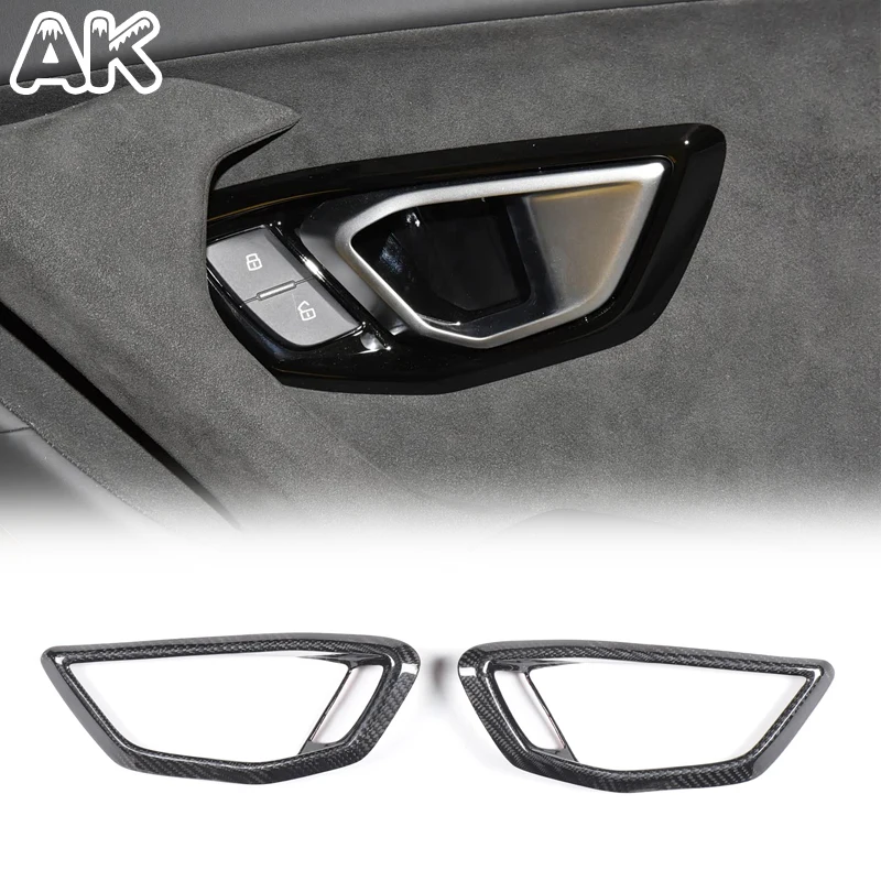 For Lamborghini Huracan LP610 LP580 2014-2023 Real Carbon Fiber Car Inner Handlebar Trim Panel Car Modification Accessories