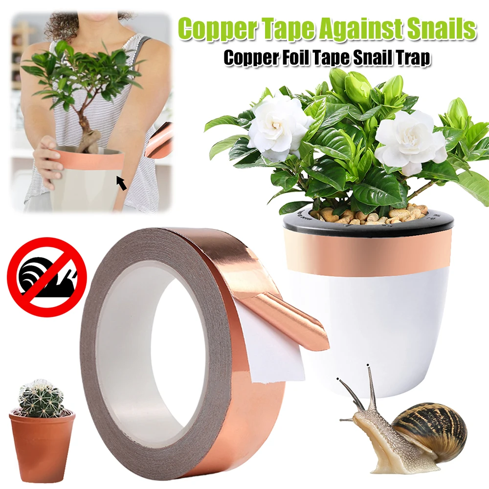 Self-Adhesive Shielding Tape Copper Tape Against Snails 30mm EMI Shielding Tape EMI Copper Foil Tape for Raised Bed Plants