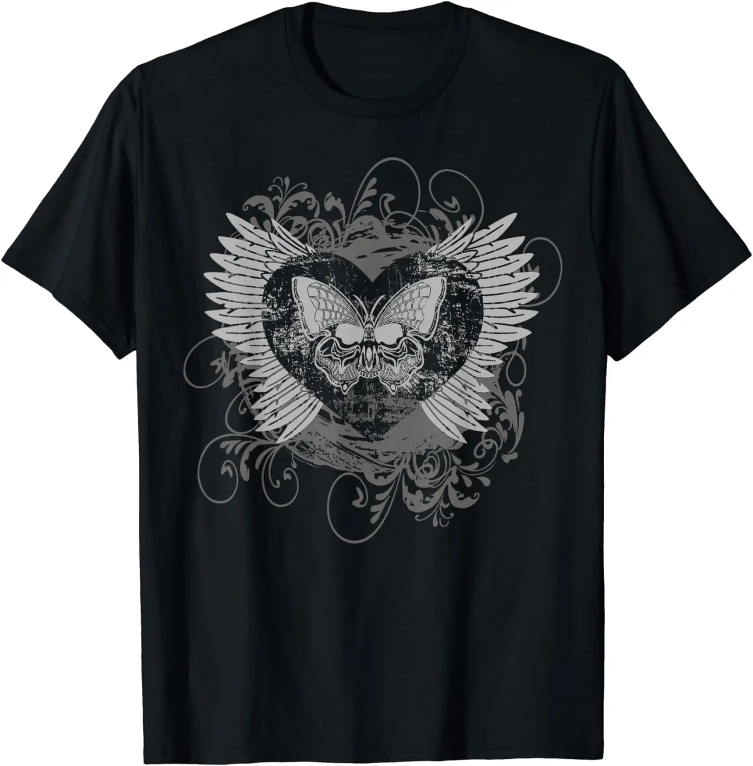 Aesthetic Y2k Fairy Wings Heart Alt Butterfly Grunge T-Shirt  Graphic T Shirts  Men Clothing  Camisetas