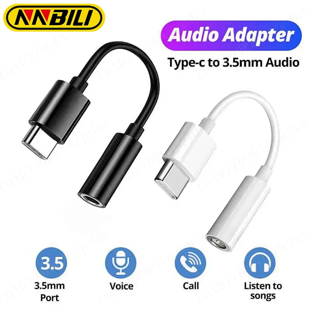 NNBILI USB Type C to 3.5mm Earphone Jack Digital Audio Adapter Converter for iPhone 15Pro Sumsang Xiaomi Poco LG Audio Aux cable