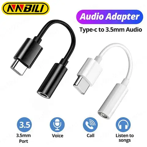 NNBILI USB 유형 C ~ 3.5mm 이어폰 잭 iPhone 15Pro 용 디지털 오디오 어댑터 변환기 Sumsang Xiaomi Poco LG 오디오 Aux 케이블