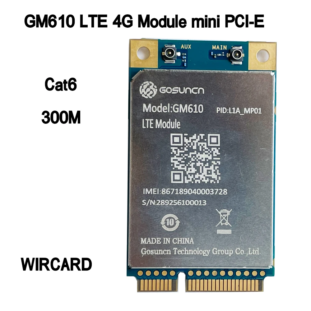 Tarjeta inalámbrica GM610 LTE 4G, módulo mini PCI-E 4G, FDD-LTE, TDD-LTE, Cat6, 300M, para enrutador