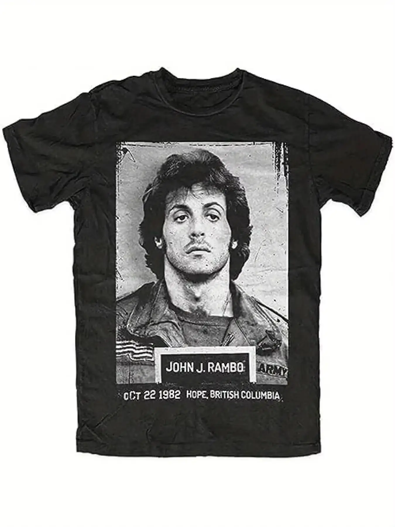 Camiseta Vintage de Verano con Temática de John Rambo - Camiseta de Algodón con Estampado de Película Icónica, Estilo Casual Holgado, Unisex