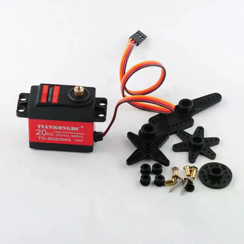 20kg.cm Digital Servo Large Torque Metal Gear RC Servos Arm for RC Cars Crawler RC Boat Helicopter Model Robot Toys