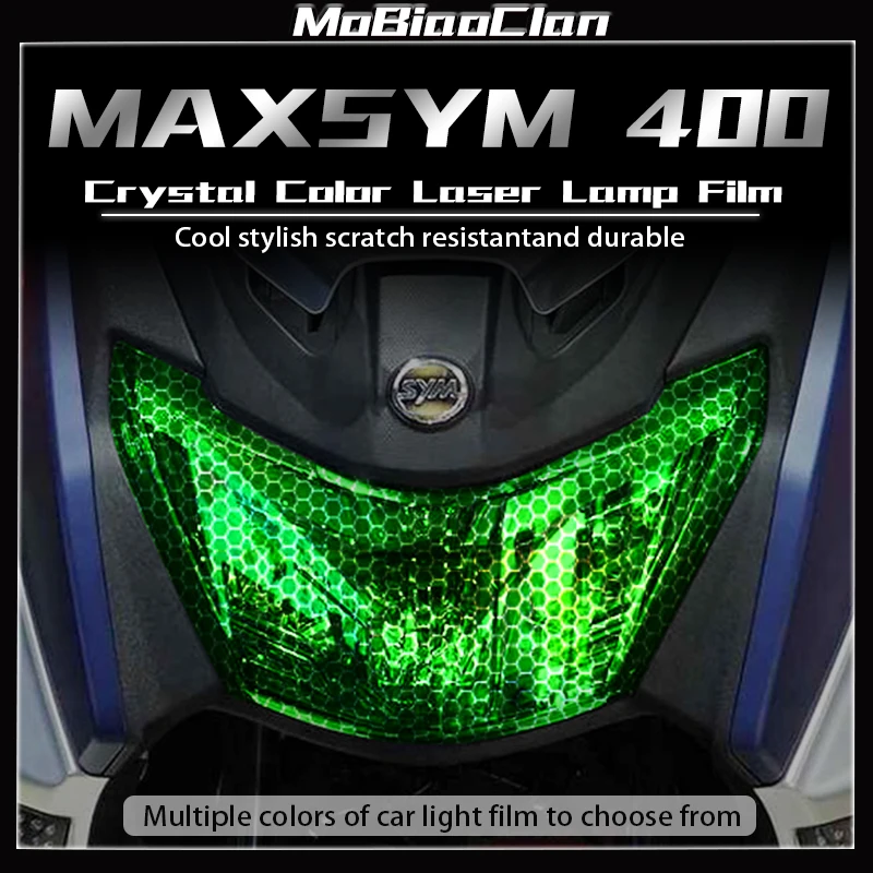 

For SYM MAXSYM400 Modified colored headlights and taillights honeycomb laser protective film decorative accessories