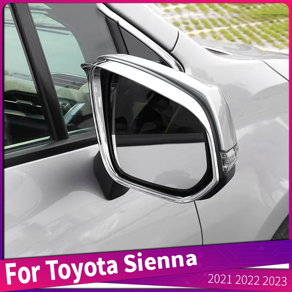 Fit For Toyota Sienna 2021 2022 2023 Car Side Door Rear View Mirror Sun Rain Visor Cover Decal Frame