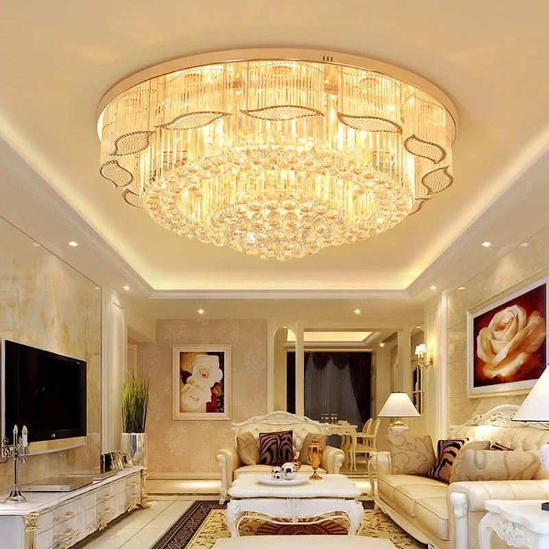 Luxury Ceiling Lights Crystal Living Room Large Chandelier Villa, Hotel Lobby, Model Room Home Decoration