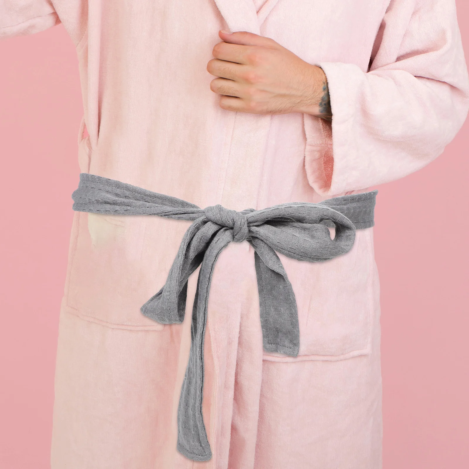 2Pcs Comfortable Robe Tie Belt Soft Polyester Adjustable for Sleep Robe Waist Pajamas Bathrobe Home Hotel Replacement Unisex
