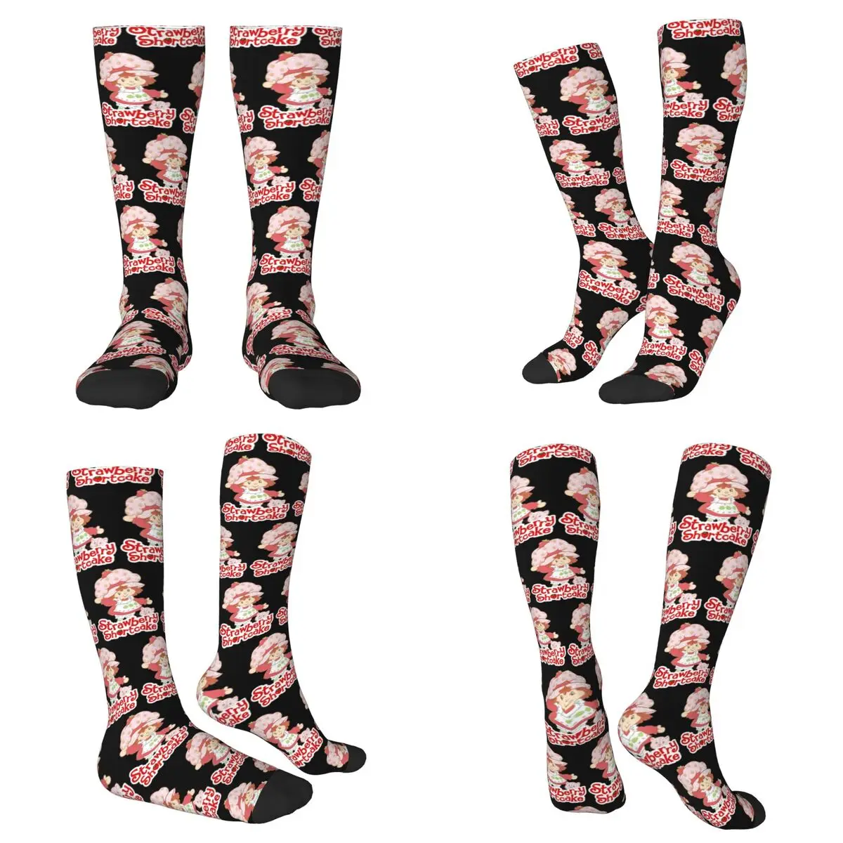All Seasons Sweet Strawberry Character Art Socks Harajuku Crew Socks Fashion Stockings for Men Women