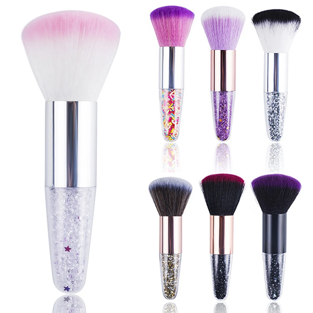 

1Pcs Nail Dust Brush Acrylic UV Gel Remove Crystal Handle Makeup Brushes Powder Cleaning Manicure Brushes Nail Gel Accessories