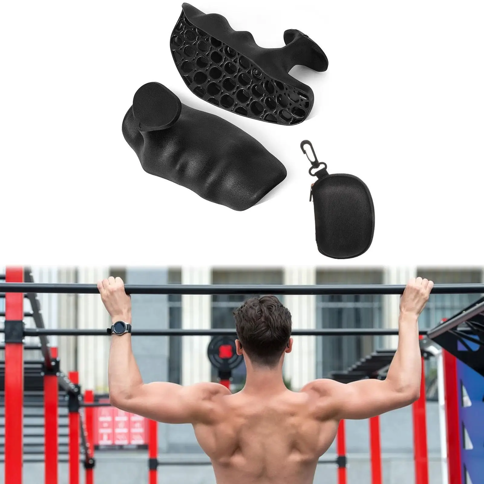 2 Pieces Gym Weight Lifting Grips Hand Gripper Portable Silicone Gym Gloves Fingerless for Men Women Exercise Bodybuilding