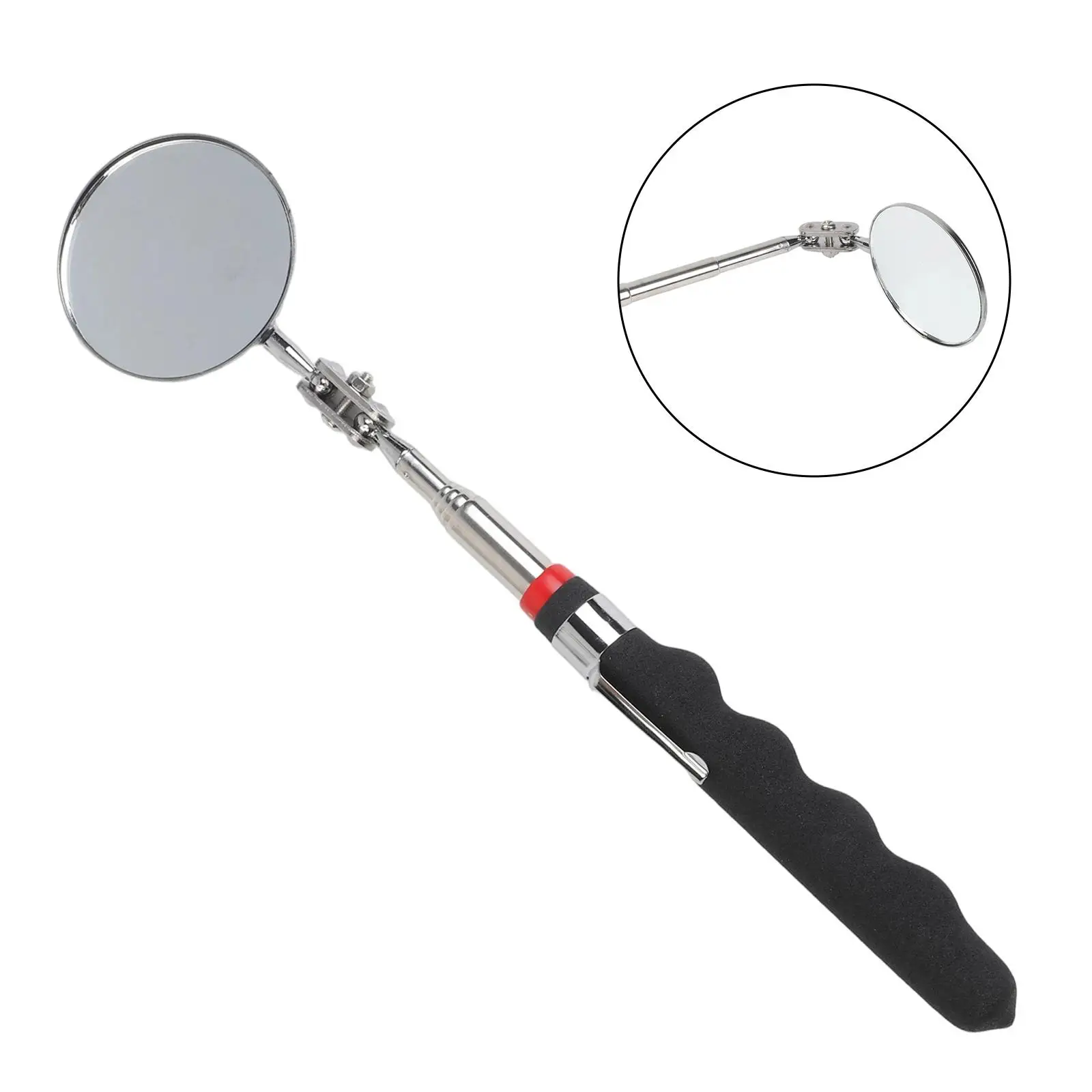 360°Inspection Mirror Telescopic Detection Len Round Mirror Pocket Clip Car Angle View Pen Extending Hand Repairing Tool