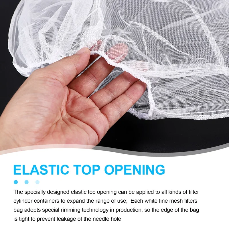 20 Pack Strainer Bag, 5 Gallon Paint Strainer With Elastic Top Opening White Fine Mesh Filters Bag For Paint Gardening