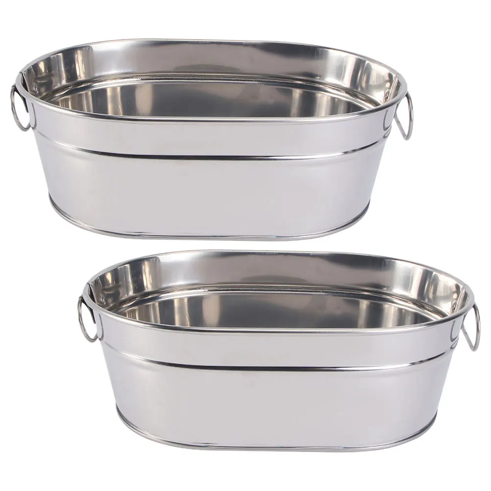 

Seafood Plate Large Capacity Bucket Ice Storage Containers Snack Stainless Steel Lunch Divided for