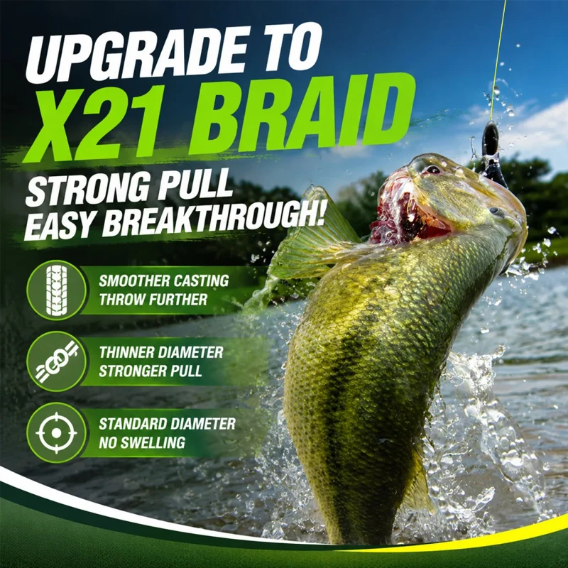 21Strands Braid Fishing Line X21 Multifilament 300/500/1000M Saltwater FreshwaterCarp Fishing  Smooth Braided Wire Pe Line image 5