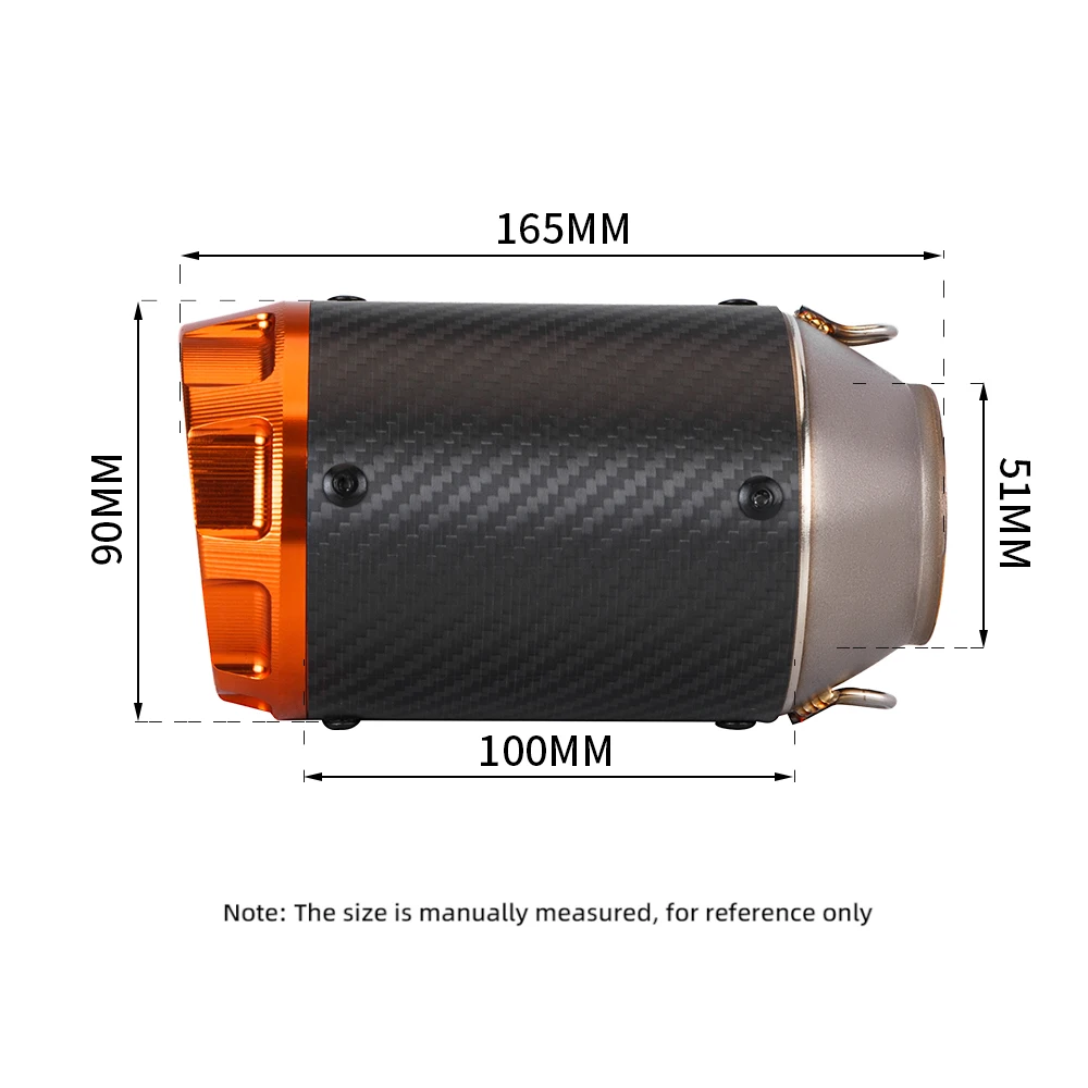 Modified motorcycle exhaust muffler universal 51mm carbon fiber racing streetbike exhaust muffler For Z900 r1 ninja400 CBR500 R6