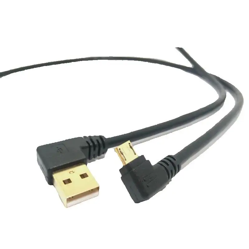 High Quality Gold Plated Plug 15cm Short 90 Degree Left Angle USB A Male To Micro USB Male Right Angle Data Power Cable