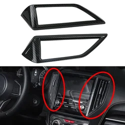 2Pcs Console Carbon Fiber AC Vent Trim Dashboard Outlet Cover Interior Styling For Subaru XV 2018 2019 2020 2021 Car Accessories