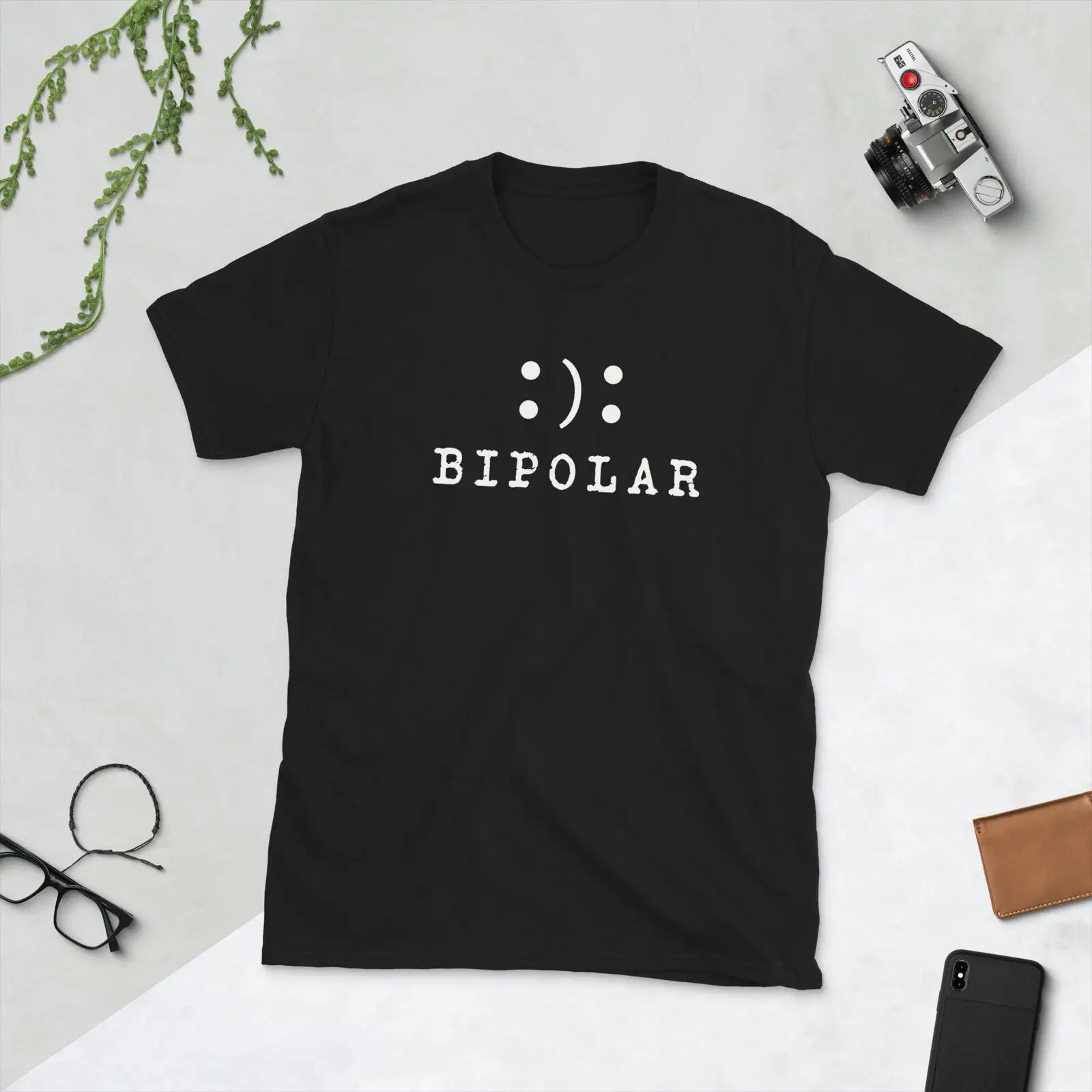 Short-Sleeve Unisex T-Shirt bipolar humor gift idea valentine