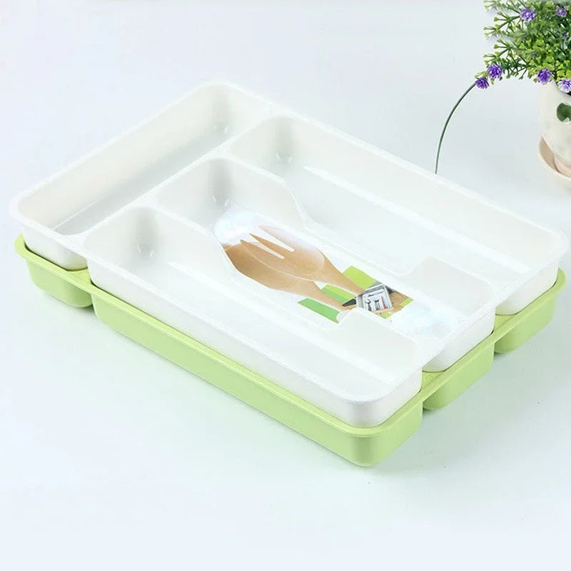 Tableware Organizer Expandable Cutlery Storage Tray Knife Block Holder Spoon Fork Separation Box Kitchen Drawer Container