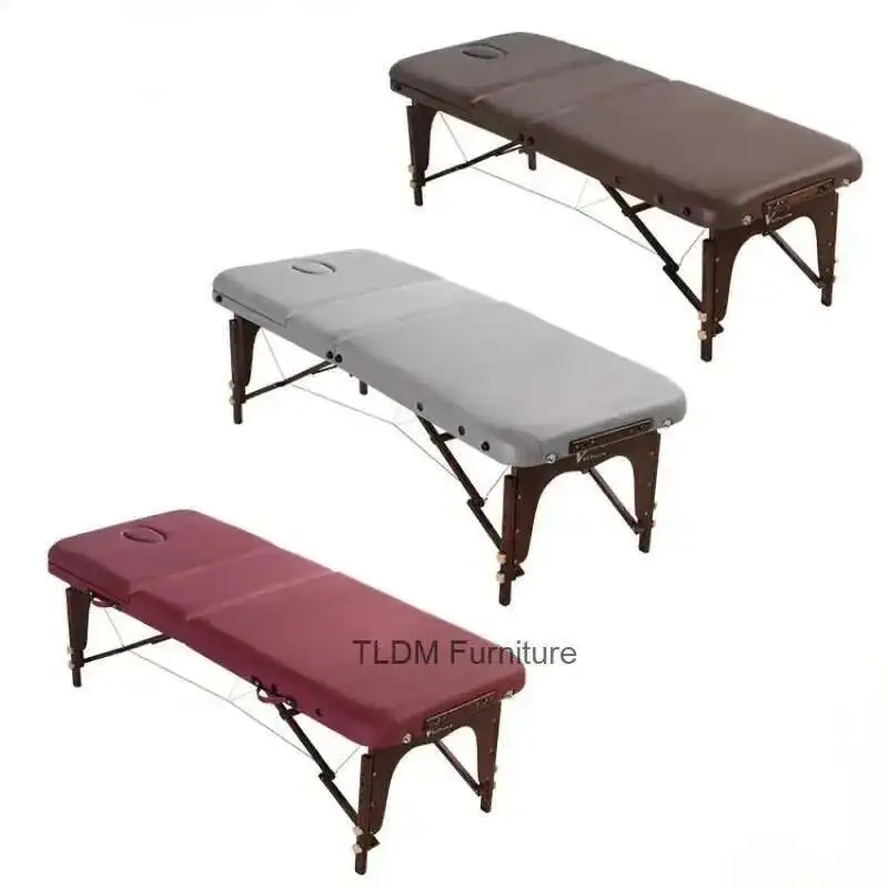 

Speciality Folding Massage Table Commercial Salon Furniture Beauty Tattoo Bed Portable Spa Nordic Salon Wooden Massage Beds f l