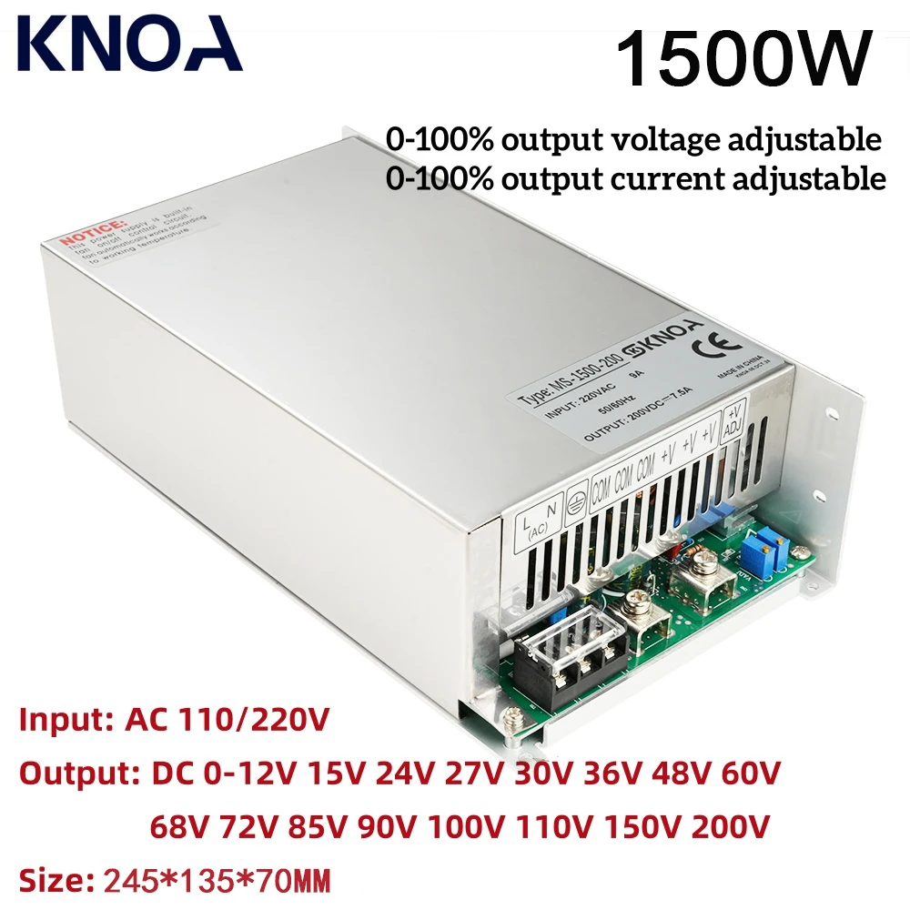 

Регулируемый импульсный источник питания 1000 Вт 1500 Вт 0-12 В 13,5 В 15 В 24 В 36 В 48 В 60 В 72 В 80 В 90 110 В 150 В 200 В переменного тока в постоянный промышленный SMPS