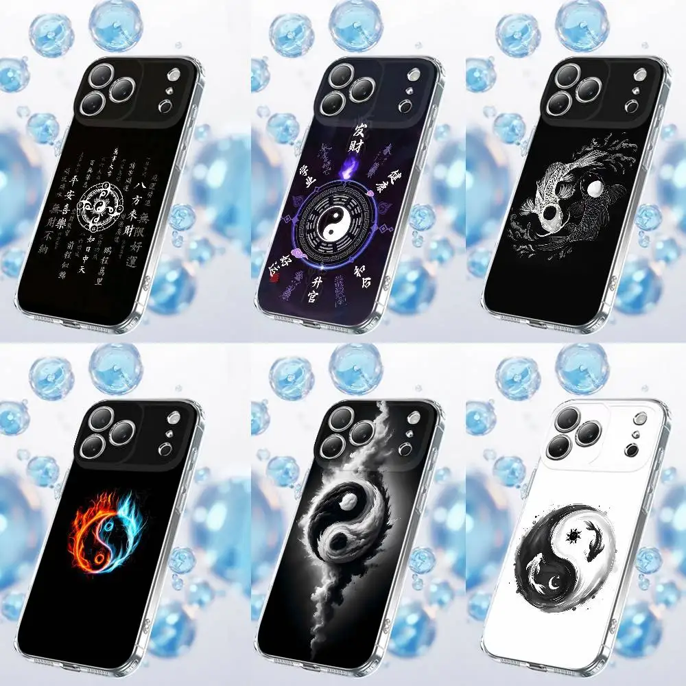 

Koi Fish Yin Yang Bagua Array Phone Case For iPhone 17,16,15,14,13,12,11 Plus,Pro,Max,Plus,E,SE4,Air,Mini Transparent