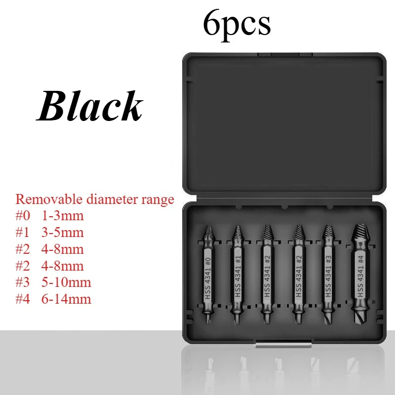 Damaged Screw Extractor Set High Speed Steel Drill Bit Stripped Broken Remover Easily Take Out Kit Easy Demolition Power Tools