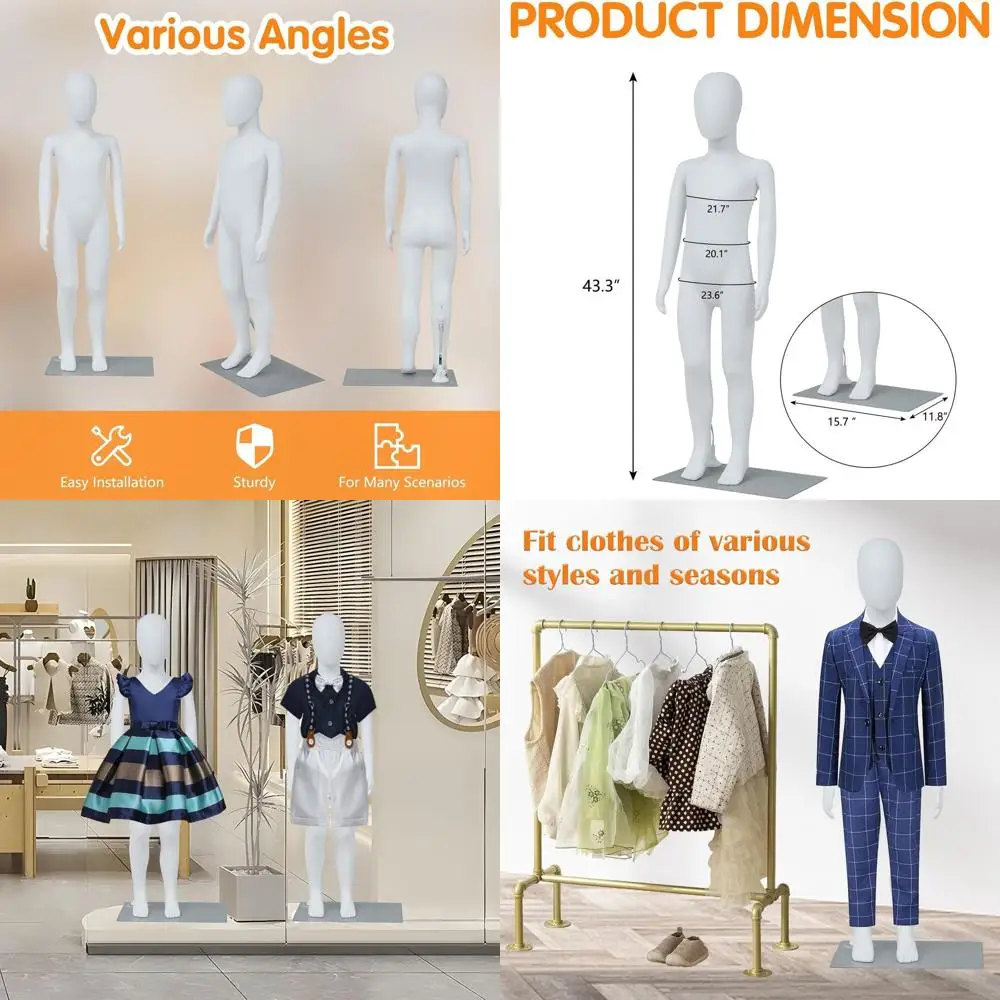 

Регулируемый детский манекен 43.3 для дизайна одежды, фотосъемки и демонстрации в магазинах