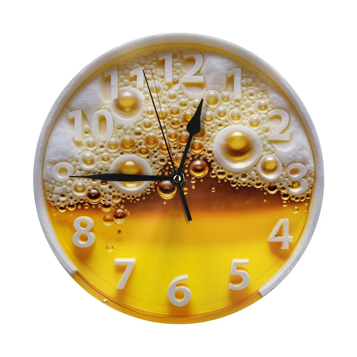 

Vintage Clock Beer Non-Ticking Battery Operated Wall Wood Clock for Bedroom Living Room Office Kitchen Farmhouse
