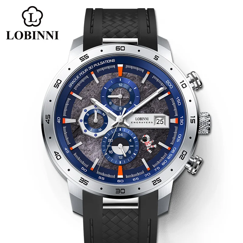 LOBINNI 2022 New Men's Sports Mechanical Watches Top Brand Sapphire Stainless Steel 50m Waterproof Luminous Clock Reloj Hombre