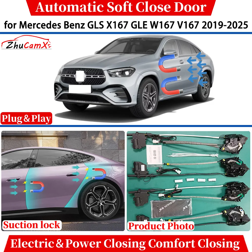 

for Mercedes Benz GLS X167 GLE W167 V167 2019-2025 Automatic Soft Close Door Electric Power Comfort Closing Suction lock System