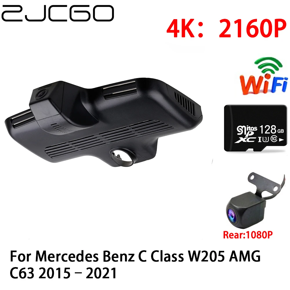 ZJCGO 2K 4K Car DVR Dash Cam Wifi Front Rear Camera 2 Lens 24h Parking Monitor for Mercedes Benz C Class W205 AMG C63 2015–2021