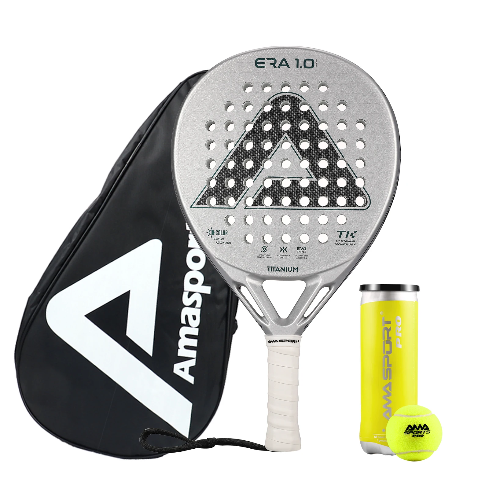 AMASPORT Padel Racket Titanium-Tech & Intemligence Rebound Cork توفر الارتداد التكيفي المتوازن الذي يدعم التحكم القوي #1